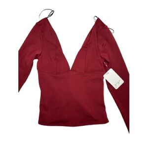 Elegant Deep Red Women's Crop Top